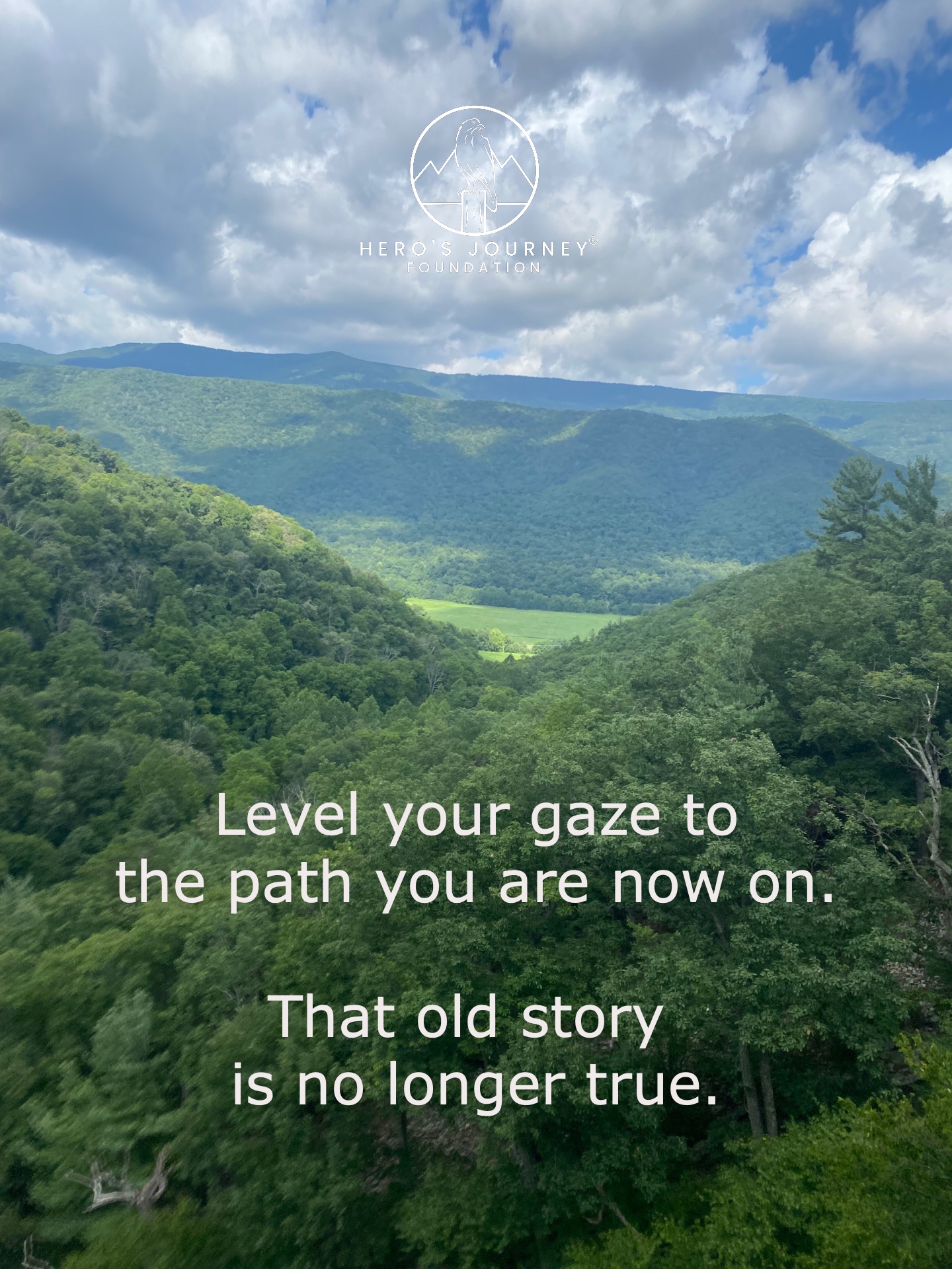 Green Mountains White Clouds Blue Sky - quote